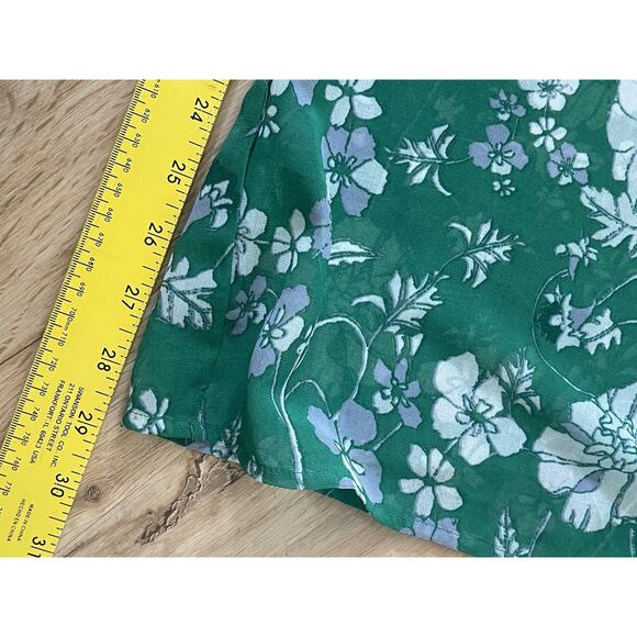 Free People Green Floral Meadow Rue Sleeveless Wide Leg Jumpsuit, Size 6 - Picture 8 of 10